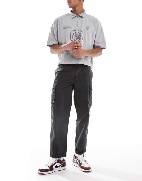 Superdry Parachute light cargo pants in blackboard - view 1