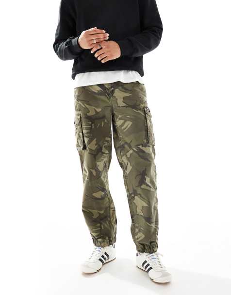 Superdry Parachute light cargo pants in outline camo