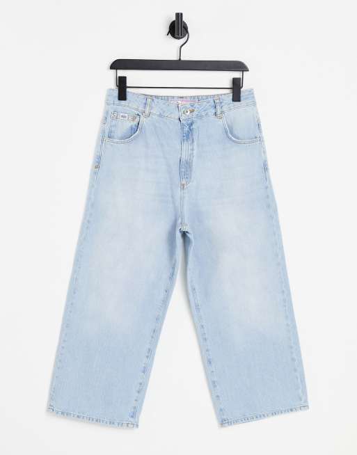 Superdry - Phoebe - Jean large - Bleu clair