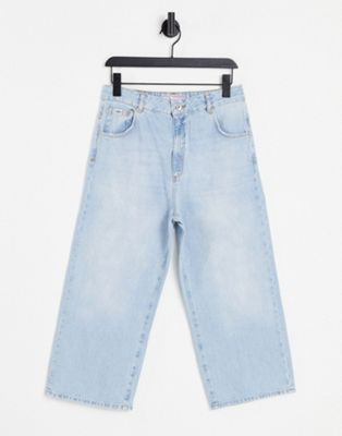Superdry Phoebe wide keg jeans in light blue