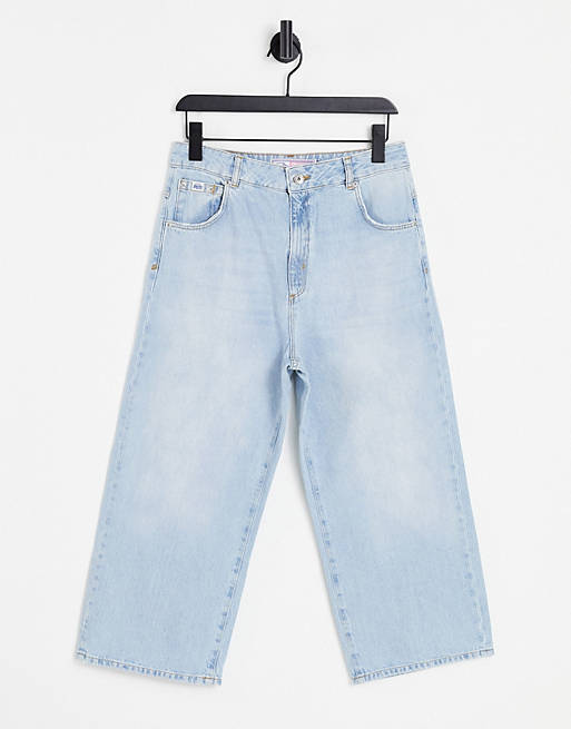 Superdry Phoebe wide keg jeans in light blue