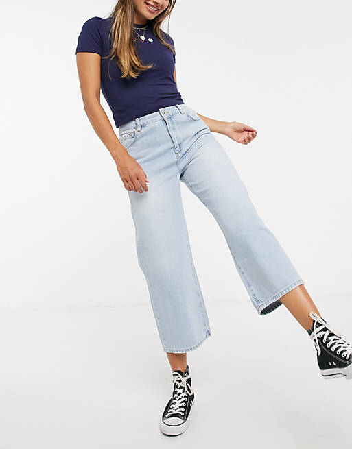 Superdry Phoebe Wide Leg Jeans in Sky Blue | ASOS
