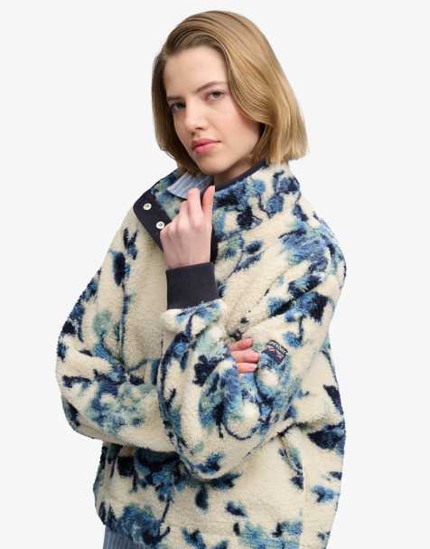 Superdry polaire teddy imprimée ultra douce à motif blue peonies AOP - view 1