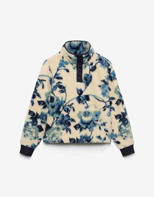 Superdry polaire teddy imprimée ultra douce à motif blue peonies AOP, 5 de 5