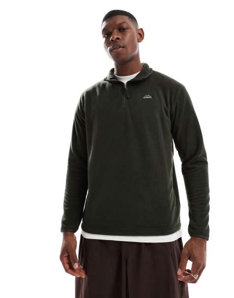 Superdry Polar fleece half zip in surplus goods olive green - view 1