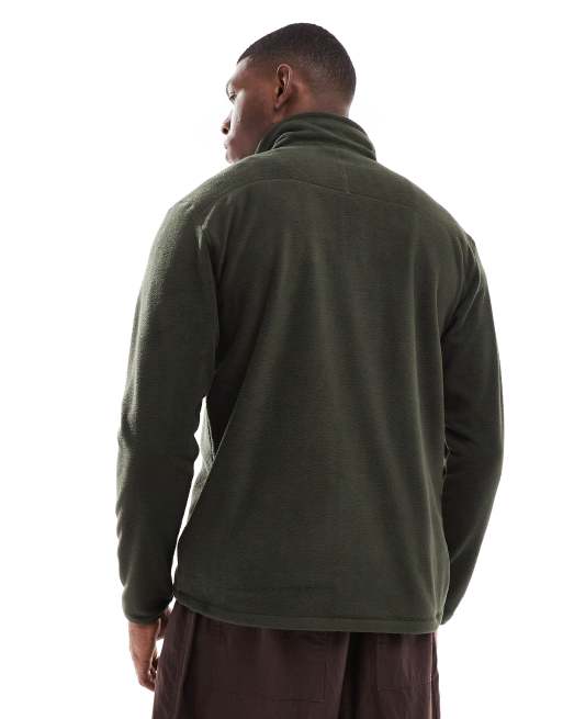 Superdry Polar fleece half zip in surplus goods olive green, 4 of 4