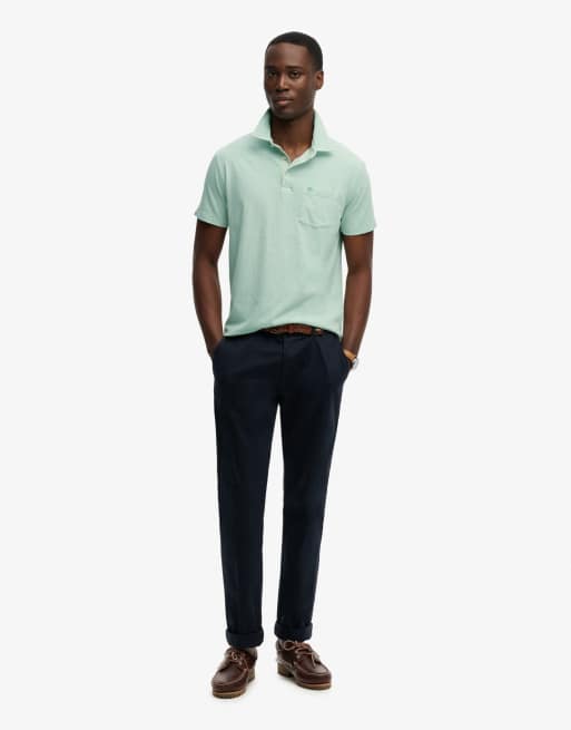 Superdry - Polo classique en lin et coton - Vert menthe, 4 de 6