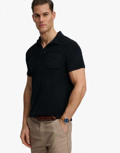 Superdry - Polo en tissu éponge - Bleu marine éclipse - view 1