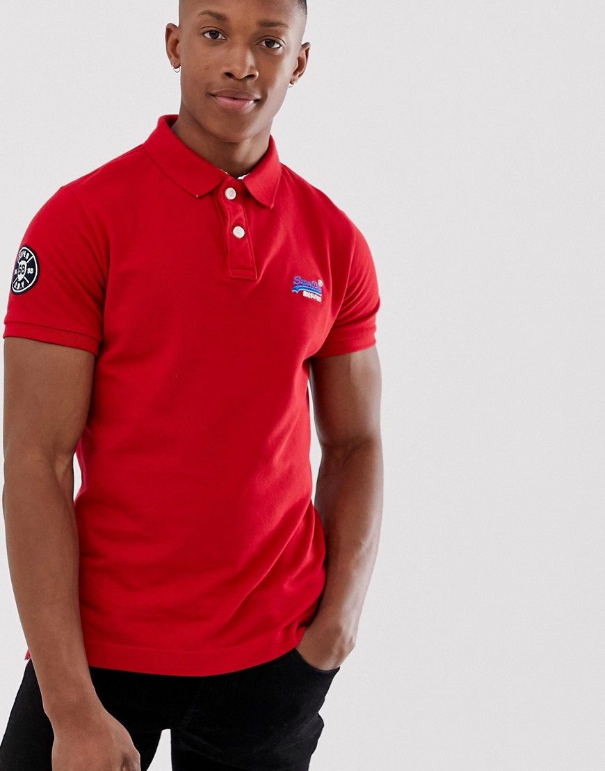 Superdry - Polo in piqué-Rosso