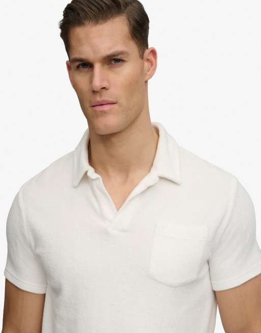 Superdry – Polohemd aus Frottee in Wollweiß, 2 von 6