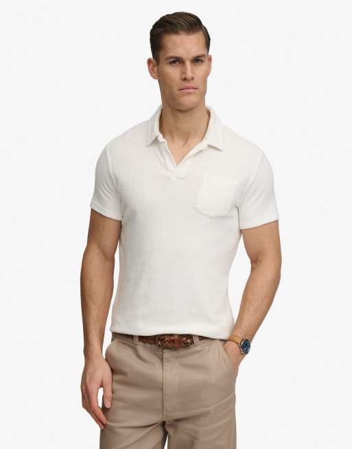 Superdry – Polohemd aus Frottee in Wollweiß, 4 von 6