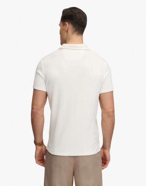 Superdry – Polohemd aus Frottee in Wollweiß, 5 von 6