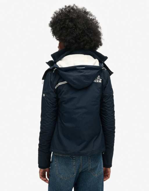 Superdry Pop zip hooded arctic sd-windcheater jacket in eclipse