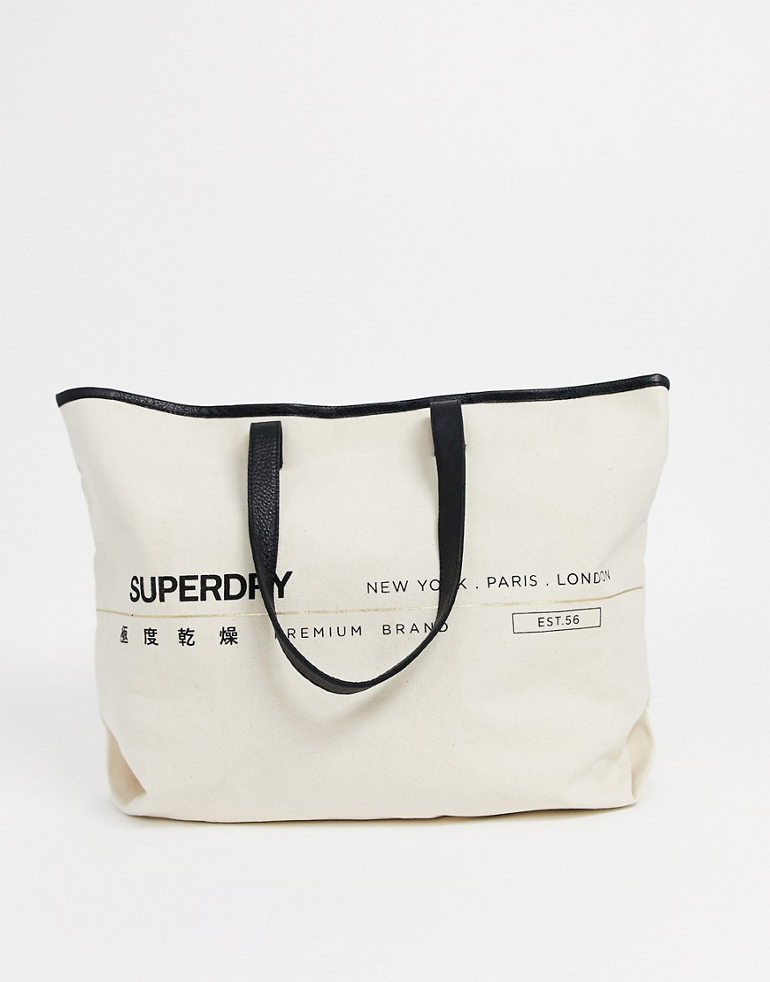 Superdry - Portland - Borsa shopper-Bianco