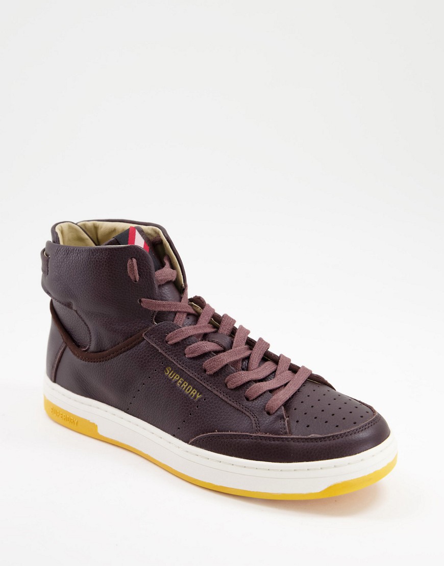 Superdry premium basket lux sneakers-Brown