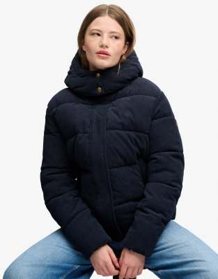 Superdry Damen Bleu Daunenjacke Aus Samt, Premium - Bild 2