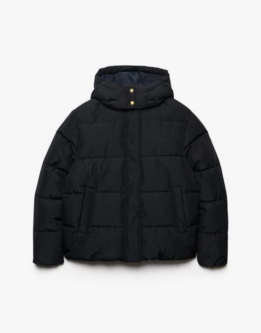 Superdry Premium Pufferjacke mit Kapuze in Schwarz, 7 von 7