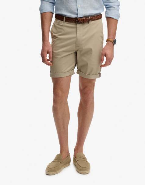 Superdry Premium regular chino shorts in sandstone brown - view 1