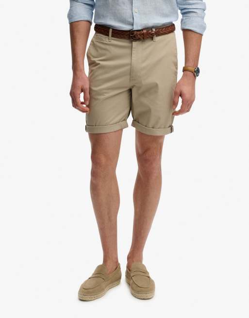 Superdry Premium regular chino shorts in sandstone brown, 4 of 6