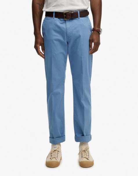 Superdry Premium regular chinos in washed blue - view 1