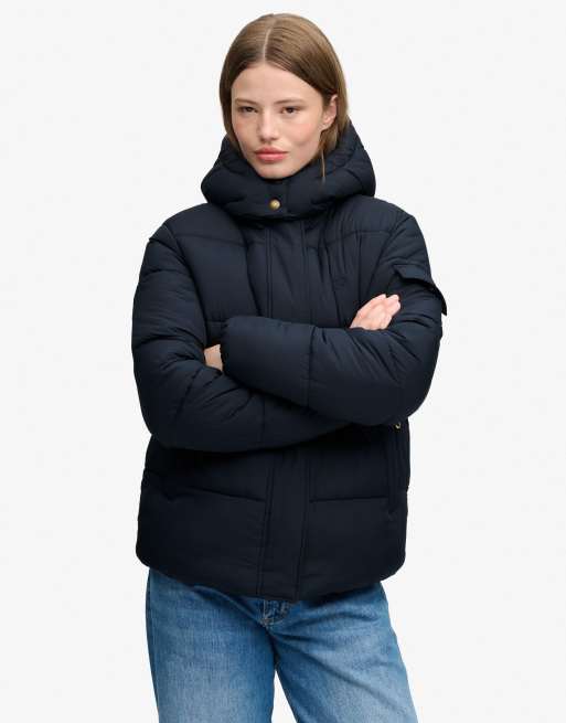 Superdry Premium ripstop puffer jacket in eclipse navy, 2 of 6