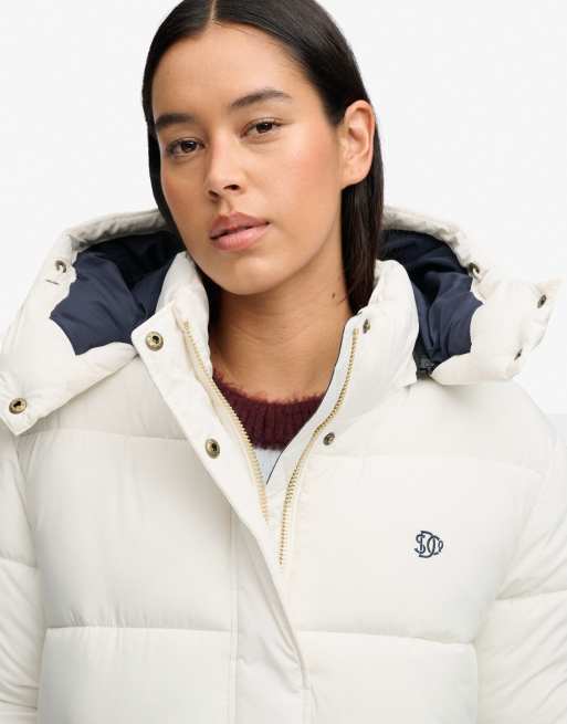 Superdry Premium Ripstop-Steppjacke in Wollweiß, 3 von 6