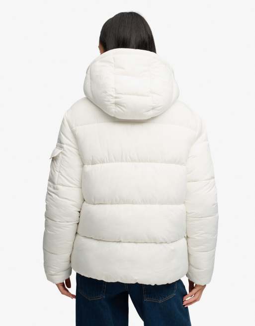 Superdry Premium Ripstop-Steppjacke in Wollweiß, 5 von 6