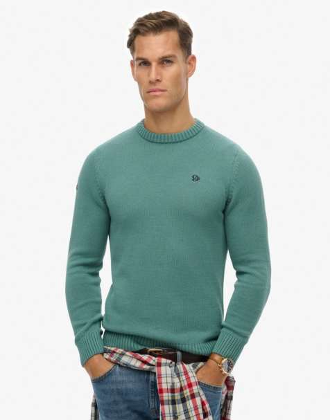 Superdry Preppy cotton jumper in teal - view 1