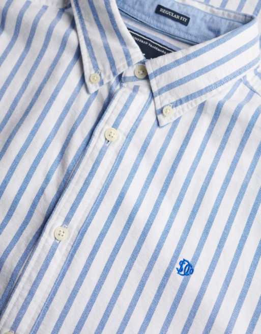 Superdry – Preppy – Kurzärmliges Oxford-Hemd in Blau mit Streifen, 5 von 5