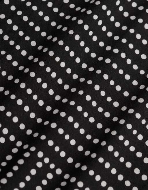 Superdry Print button down cami midi dress in black dot row print, 5 of 6