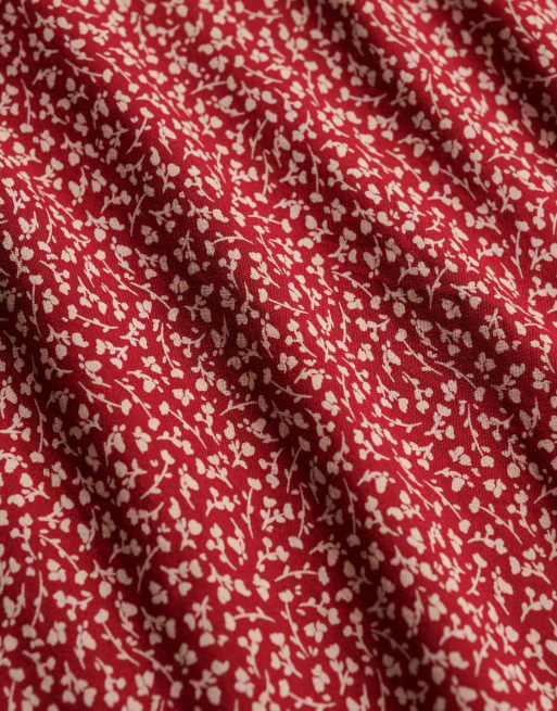 Superdry Printed cami mini dress in bordeaux red mini roses, 6 of 7