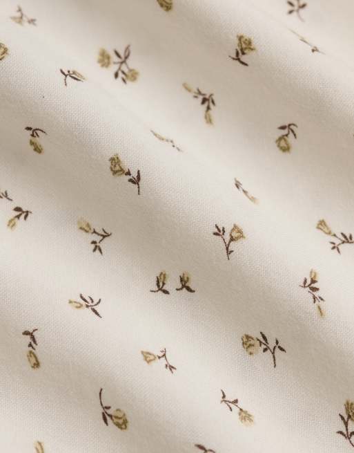 Superdry Printed sweetheart mini dress in meadow roses off white, 6 of 7
