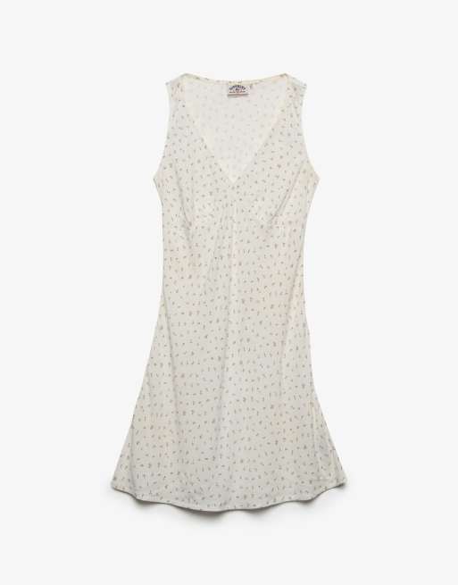 Superdry Printed sweetheart mini dress in meadow roses off white, 7 of 7
