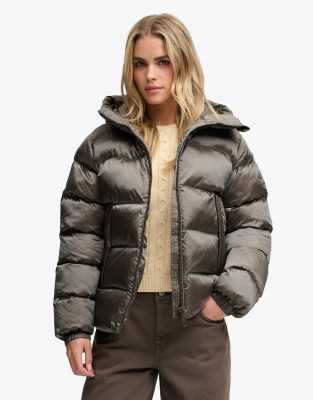 Superdry Damen Vert Glänzende Kapuzenjacke Für - Bild 2