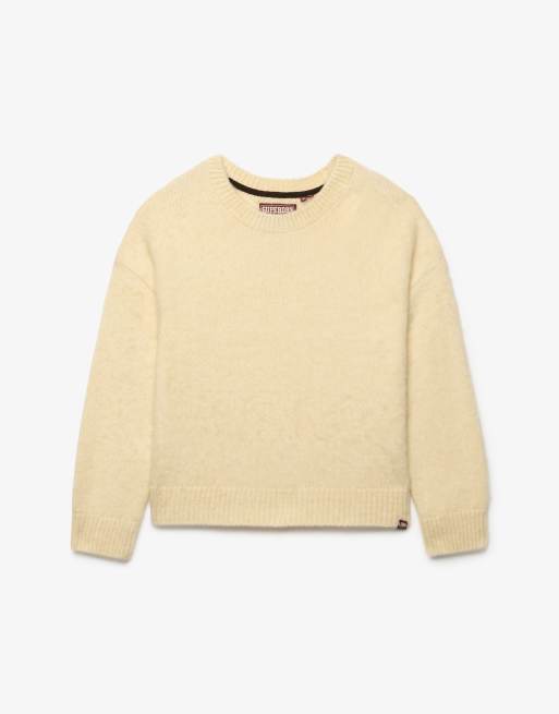 Superdry pull ample en maille brossée couleur crème brûlée, 6 de 6