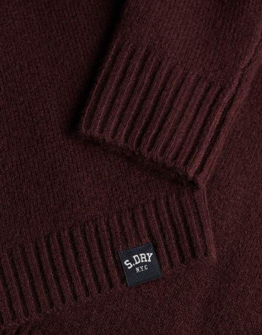 Superdry pull en maille Bardot rouge bordeaux, 5 de 6