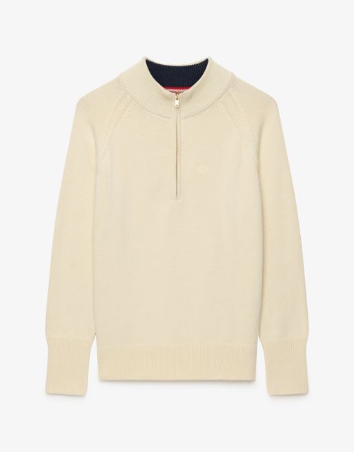 Superdry pull en maille coton classique à demi-zip en écru, 6 de 6
