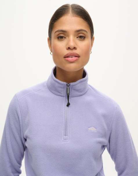 Superdry - Pull en polaire à fermeture éclair - Violet - view 1
