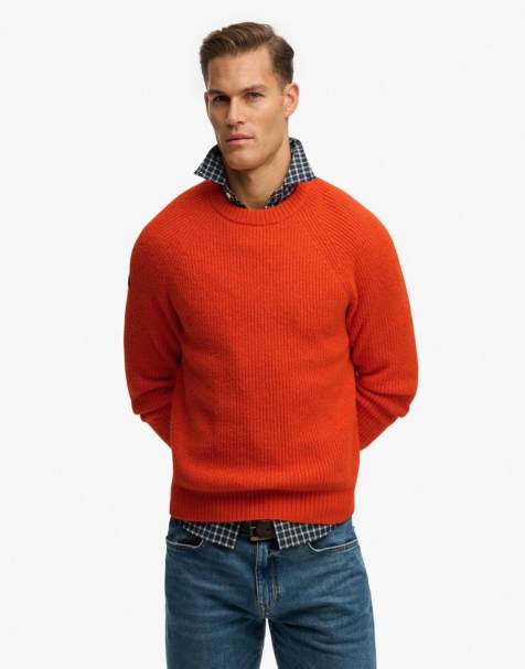 Superdry - Pull épais à manches raglan - Orange vif - view 1