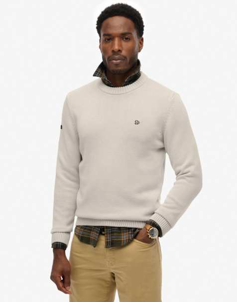 Superdry - Pull preppy en coton - Blanc voile - view 1