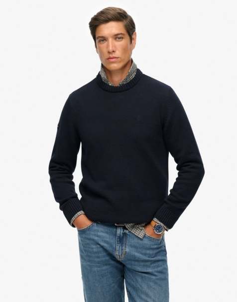 Superdry - Pull preppy en coton - Bleu marine - view 1