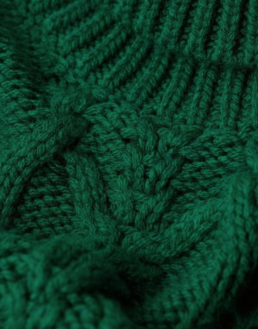 Superdry - Pull vintage en maille torsadée avec col montant - Vert pin, 5 de 6