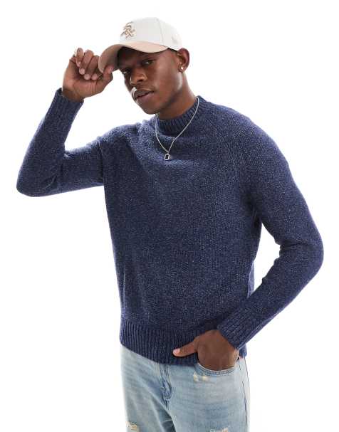 Superdry – Pullover aus Grobstrick in nautischem Marineblau mit Raglanärmeln - view 1