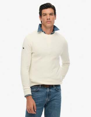Pullover aus leichter, strukturierter Baumwolle in Wollweiß Weiß 50-52