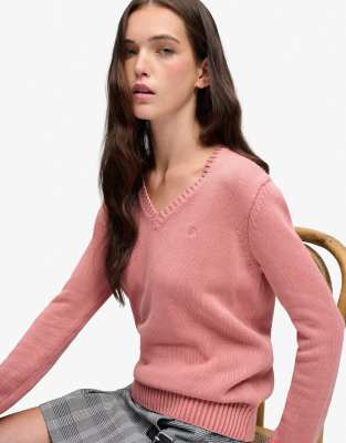 Superdry Damen Rose Pulli V-Ausschnitt Gewaschen - Bild 3