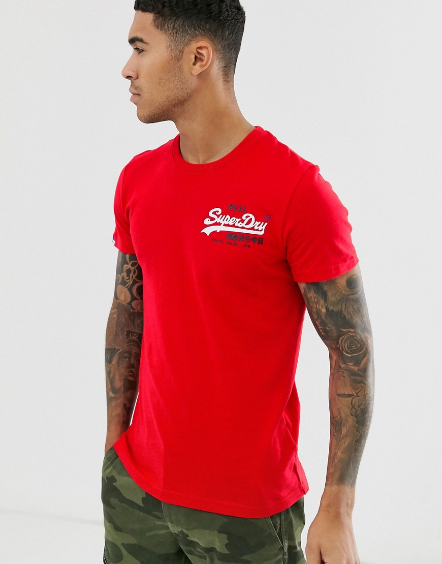 Superdry - Racer - T-shirt vintage rossa con logo-Rosso