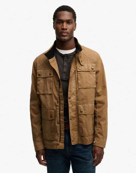 Superdry Racer wax jacket in canyon beige - view 1