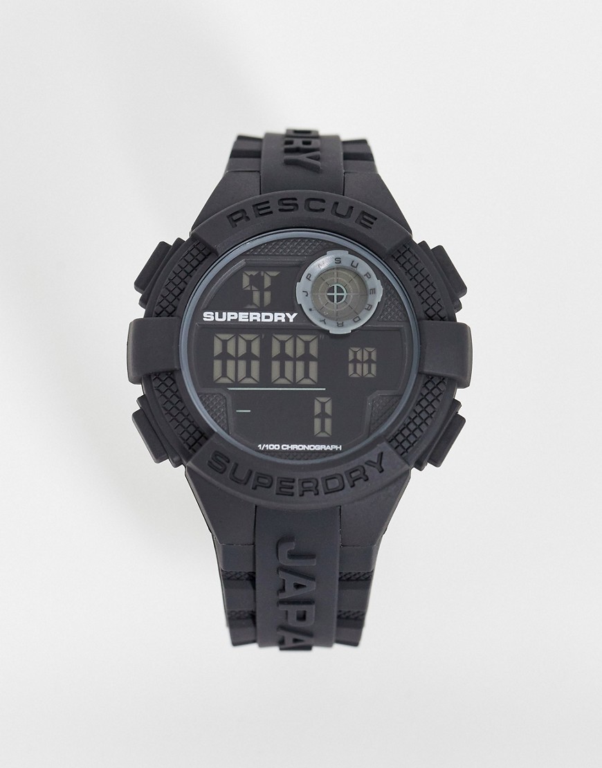Superdry Radar digital watch in black