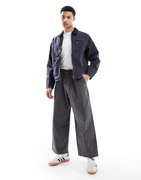 Superdry – Ranch-Jacke in französischem Marineblau mit Cord-Kragen - view 1