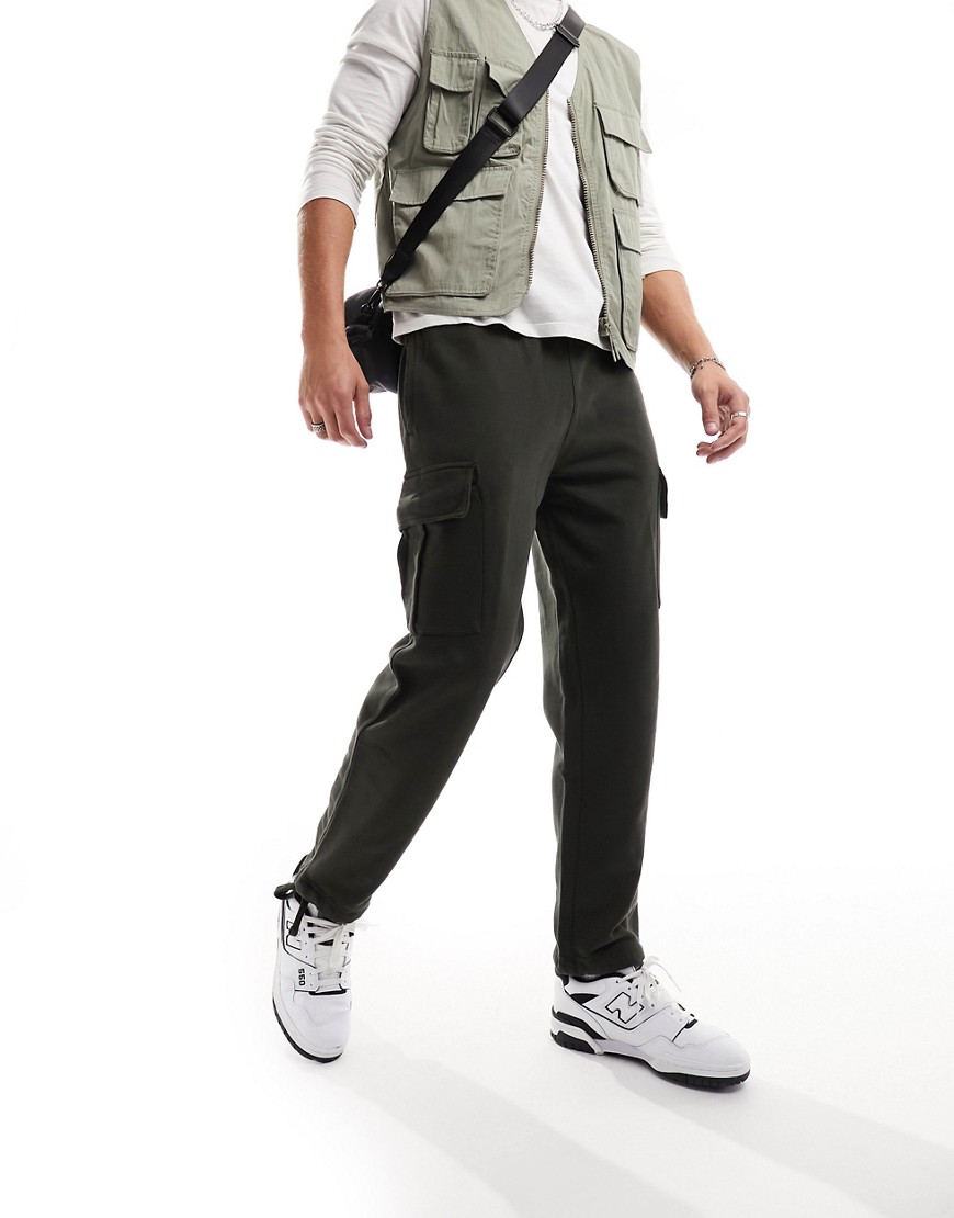Superdry relaxed cargo joggers in Dark Grey Green